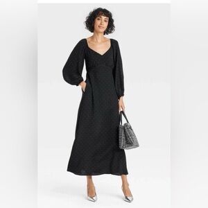 A New Day Women's Long Sleeve Crepe Maxi A-Line Dress